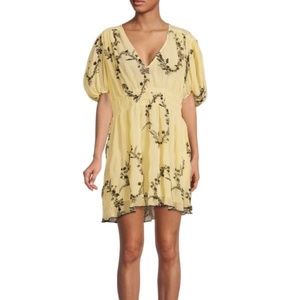 Ganni Yellow Floral Dress